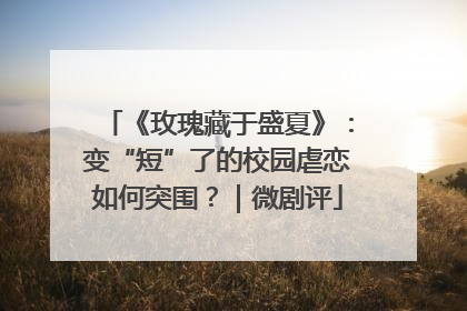 《玫瑰藏于盛夏》：变“短”了的校园虐恋如何突围？｜微剧评