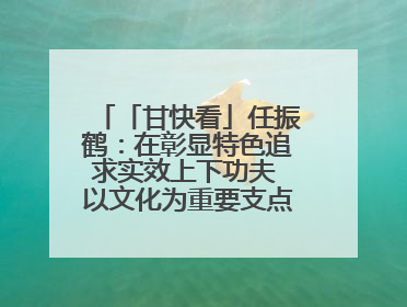 「甘快看」任振鹤：在彰显特色追求实效上下功夫 以文化为重要支点为高质量发展增添动能