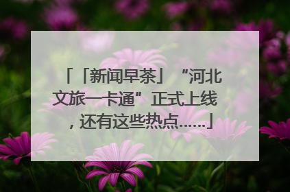 「新闻早茶」“河北文旅一卡通”正式上线，还有这些热点……