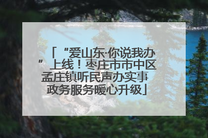 “爱山东·你说我办”上线！枣庄市市中区孟庄镇听民声办实事 政务服务暖心升级