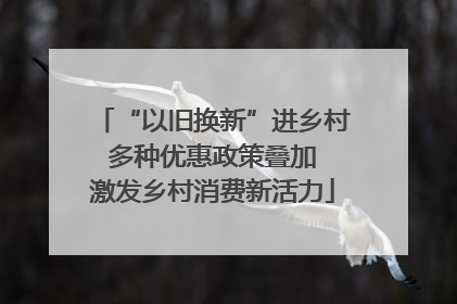 “以旧换新”进乡村 多种优惠政策叠加 激发乡村消费新活力