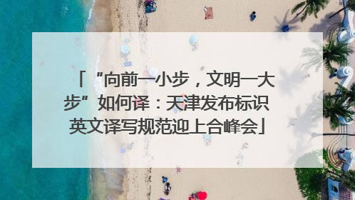 “向前一小步，文明一大步”如何译：天津发布标识英文译写规范迎上合峰会