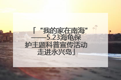 “我的家在南海”——5.23海龟保护主题科普宣传活动走进永兴岛