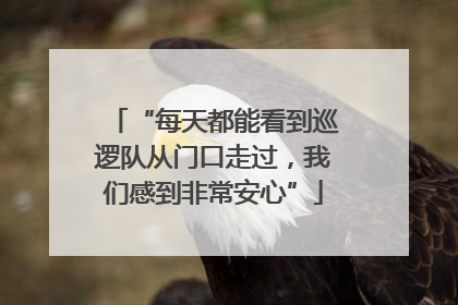“每天都能看到巡逻队从门口走过，我们感到非常安心”