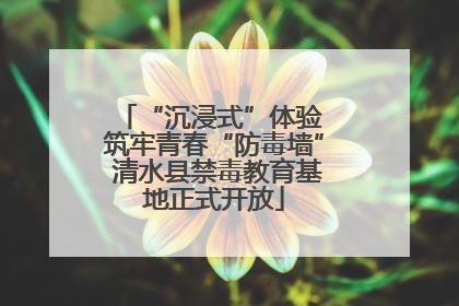 “沉浸式”体验 筑牢青春“防毒墙” 清水县禁毒教育基地正式开放