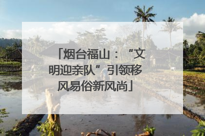 烟台福山：“文明迎亲队”引领移风易俗新风尚