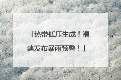 热带低压生成！福建发布暴雨预警！