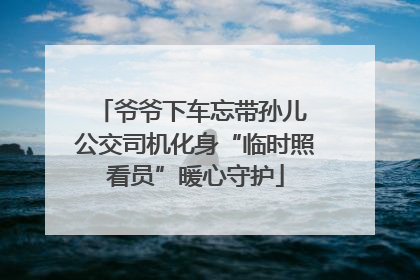 爷爷下车忘带孙儿 公交司机化身“临时照看员”暖心守护