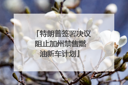 特朗普签署决议 阻止加州禁售燃油新车计划