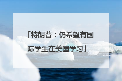 特朗普：仍希望有国际学生在美国学习