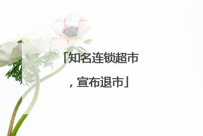 知名连锁超市，宣布退市