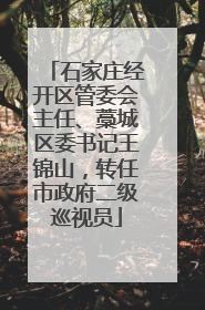 石家庄经开区管委会主任、藁城区委书记王锦山，转任市政府二级巡视员