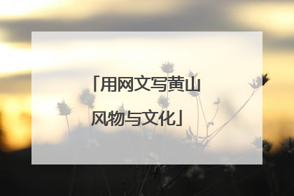 用网文写黄山风物与文化