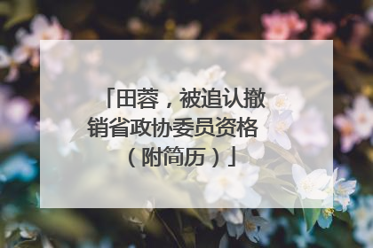 田蓉，被追认撤销省政协委员资格（附简历）