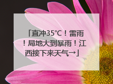 直冲35℃！雷雨！局地大到暴雨！江西接下来天气→