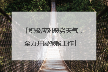 积极应对恶劣天气，全力开展保畅工作