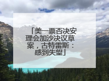 美一票否决安理会加沙决议草案，古特雷斯：感到失望