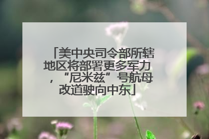 美中央司令部所辖地区将部署更多军力，“尼米兹”号航母改道驶向中东