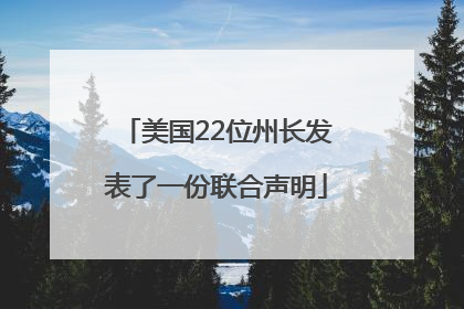 美国22位州长发表了一份联合声明