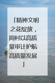 精神文明之花绽放，周村以高质量审计护航高质量发展