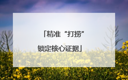 精准“打捞”锁定核心证据