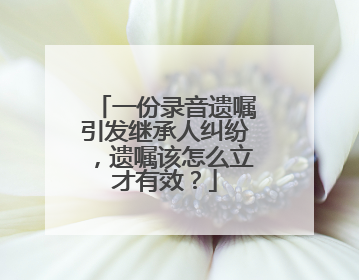 一份录音遗嘱引发继承人纠纷，遗嘱该怎么立才有效？