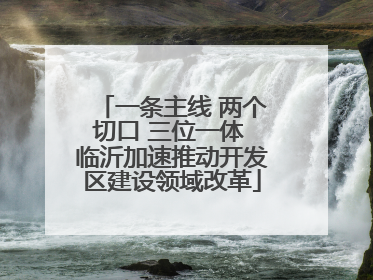 一条主线 两个切口 三位一体 临沂加速推动开发区建设领域改革