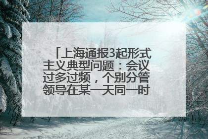 上海通报3起形式主义典型问题：会议过多过频，个别分管领导在某一天同一时段需参加3个会议