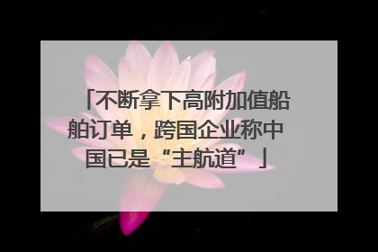 不断拿下高附加值船舶订单，跨国企业称中国已是“主航道”
