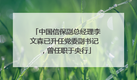 中国信保副总经理李文森已升任党委副书记，曾任职于央行