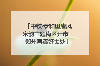中铁·泰和里唐风宋韵主题街区开市 郑州再添好去处