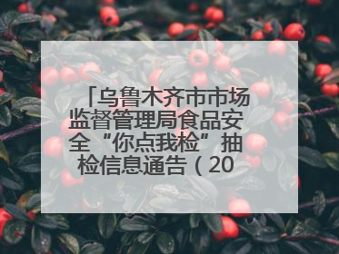乌鲁木齐市市场监督管理局食品安全“你点我检”抽检信息通告（2025年第9号）