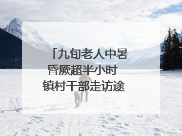九旬老人中暑昏厥超半小时 镇村干部走访途中发现及时施救｜看见正能量