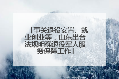 事关退役安置、就业创业等，山东出台法规明确退役军人服务保障工作