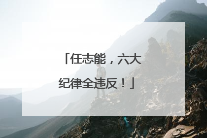 任志能，六大纪律全违反！