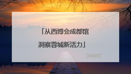 从西博会成都馆洞察蓉城新活力