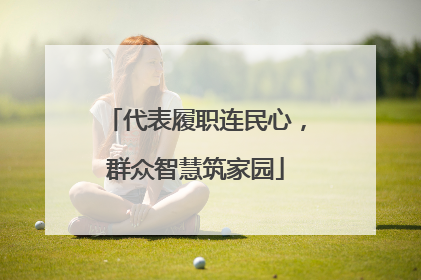 代表履职连民心，群众智慧筑家园