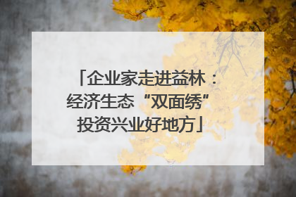 企业家走进益林：经济生态“双面绣” 投资兴业好地方