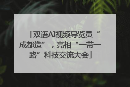 双语AI视频导览员“成都造”，亮相“一带一路”科技交流大会
