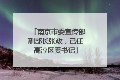 南京市委宣传部副部长张政，已任高淳区委书记