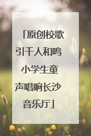 原创校歌引千人和鸣 小学生童声唱响长沙音乐厅