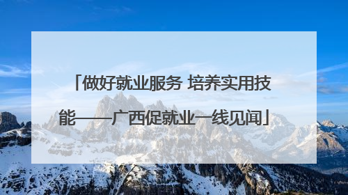 做好就业服务 培养实用技能——广西促就业一线见闻