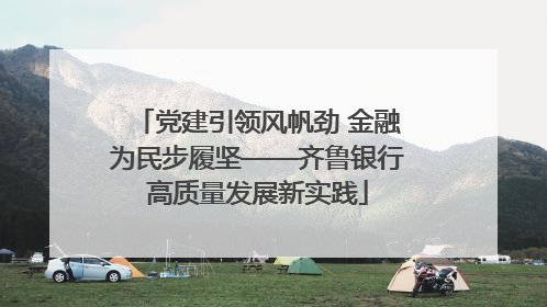党建引领风帆劲 金融为民步履坚——齐鲁银行高质量发展新实践
