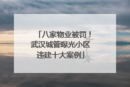 八家物业被罚！武汉城管曝光小区违建十大案例