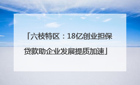 六枝特区：18亿创业担保贷款助企业发展提质加速