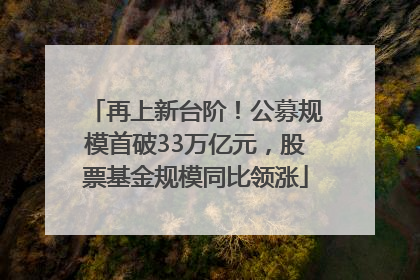 再上新台阶！公募规模首破33万亿元，股票基金规模同比领涨