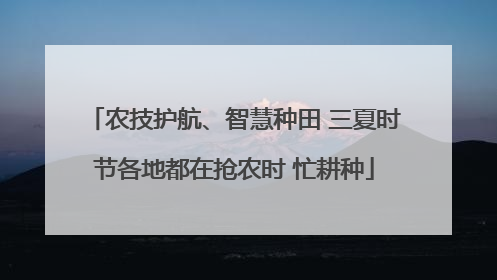 农技护航、智慧种田 三夏时节各地都在抢农时 忙耕种