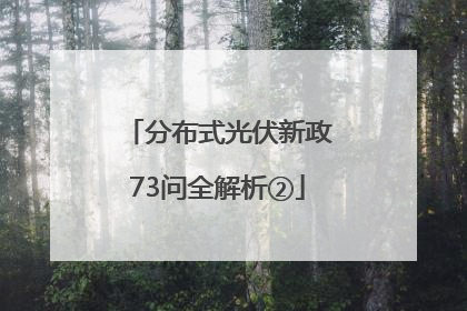 分布式光伏新政73问全解析②