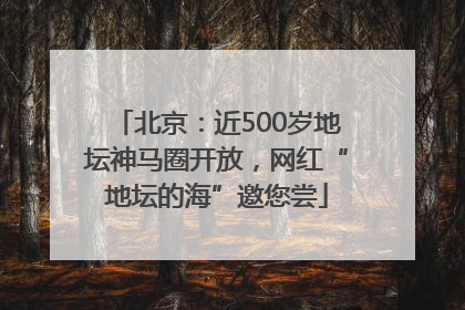 北京：近500岁地坛神马圈开放，网红“地坛的海”邀您尝