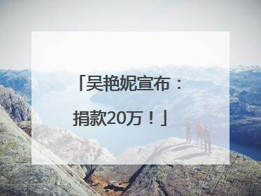 吴艳妮宣布：捐款20万！